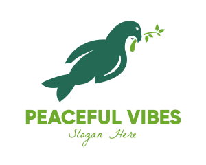 Green Peace Dove logo design