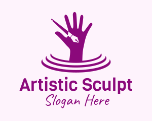 Artist Hand Pen logo design