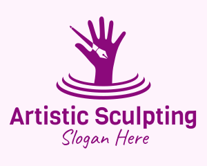 Artist Hand Pen logo design