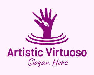 Artist Hand Pen logo design