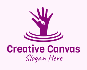 Artist Hand Pen logo design