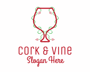 Holiday Wine Glass logo design