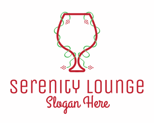 Holiday Wine Glass logo design