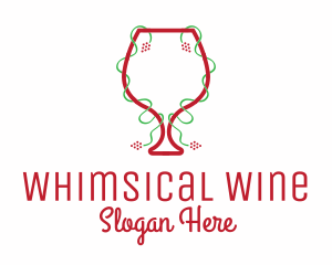 Holiday Wine Glass logo design