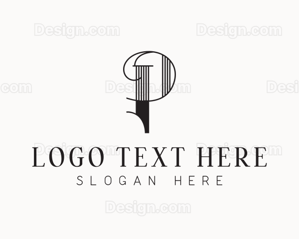 Elegant Decorative Letter P Logo