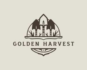 Shovel Farmer Harvest Tool logo design