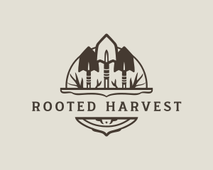 Shovel Farmer Harvest Tool logo design