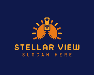 Sun Solar Zipper logo design