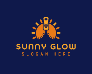 Sun Solar Zipper logo design