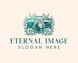 Camera Wreath Photography logo design