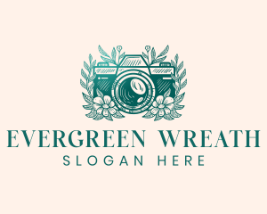 Camera Wreath Photography logo design