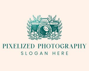 Camera Wreath Photography logo design