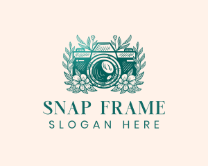 Camera Wreath Photography logo design