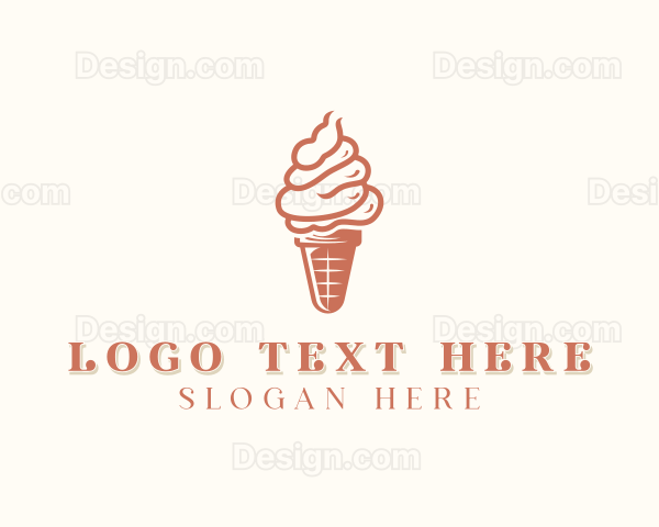 Ice Cream Cone Dessert Logo