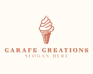 Ice Cream Cone Dessert Logo