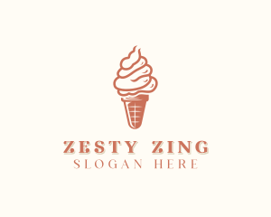 Ice Cream Cone Dessert Logo