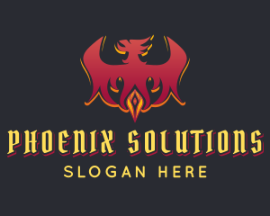 Red Phoenix Gem logo design