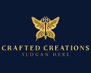 Elegant Butterfly Key logo design