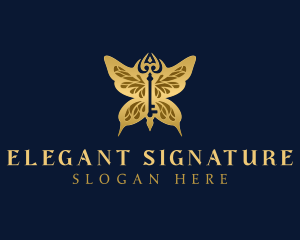 Elegant Butterfly Key logo design