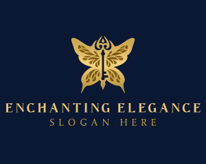 Elegant Butterfly Key logo design