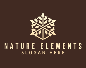 Natural Leaves Hexagon  logo design