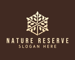 Natural Leaves Hexagon  logo design