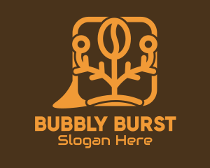 Coffee Bean Message Bubble logo design