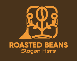 Coffee Bean Message Bubble logo design