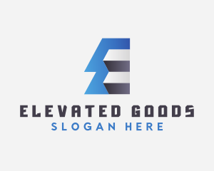 Abstract 3D Letter E Stairs logo design