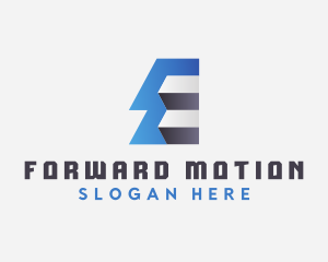 Abstract 3D Letter E Stairs logo