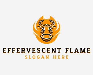 Beef Steakhouse Flame Barbecue  logo design