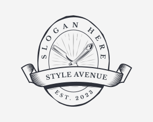 Barbershop Styling Badge logo design