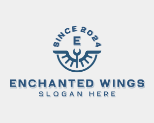 Mechanic Wrench Wings logo design