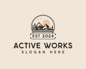 Outdoor Hiking Mountain logo design