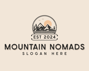 Outdoor Hiking Mountain logo design