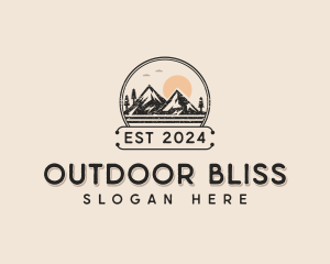 Outdoor Hiking Mountain logo design