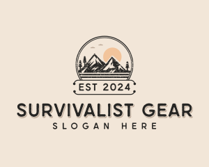 Outdoor Hiking Mountain logo design