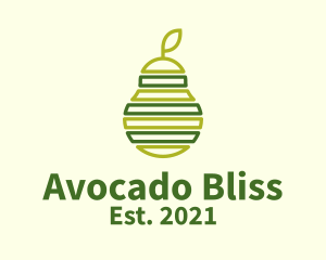 Green Outline Avocado  logo design