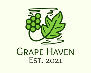 Vineyard Grape Leaf  logo design