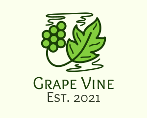 Vineyard Grape Leaf  logo design