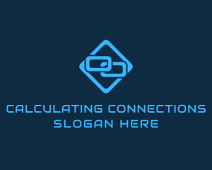 Blue Interlinked Chain Tech logo design