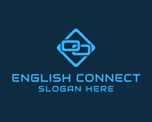 Blue Interlinked Chain Tech logo design