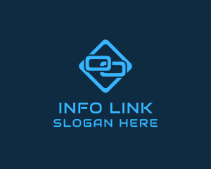 Blue Interlinked Chain Tech logo design