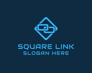 Blue Interlinked Chain Tech logo design