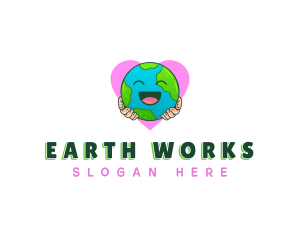 Happy Earth Heart logo design