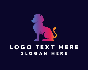 Gradient Lion Animal logo