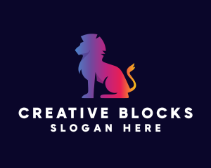 Gradient Lion Animal logo design