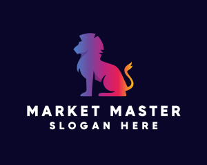 Gradient Lion Animal logo design