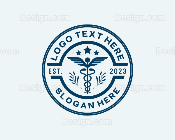 Medical Caduceus Staff Logo