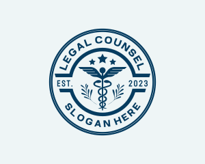Medical Caduceus Staff Logo